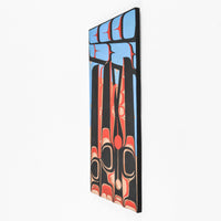 Ravens in Nest - Red Cedar Panel