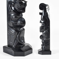 Dogfish, Bear, Butterfly, and Whale - Argillite Model Pole