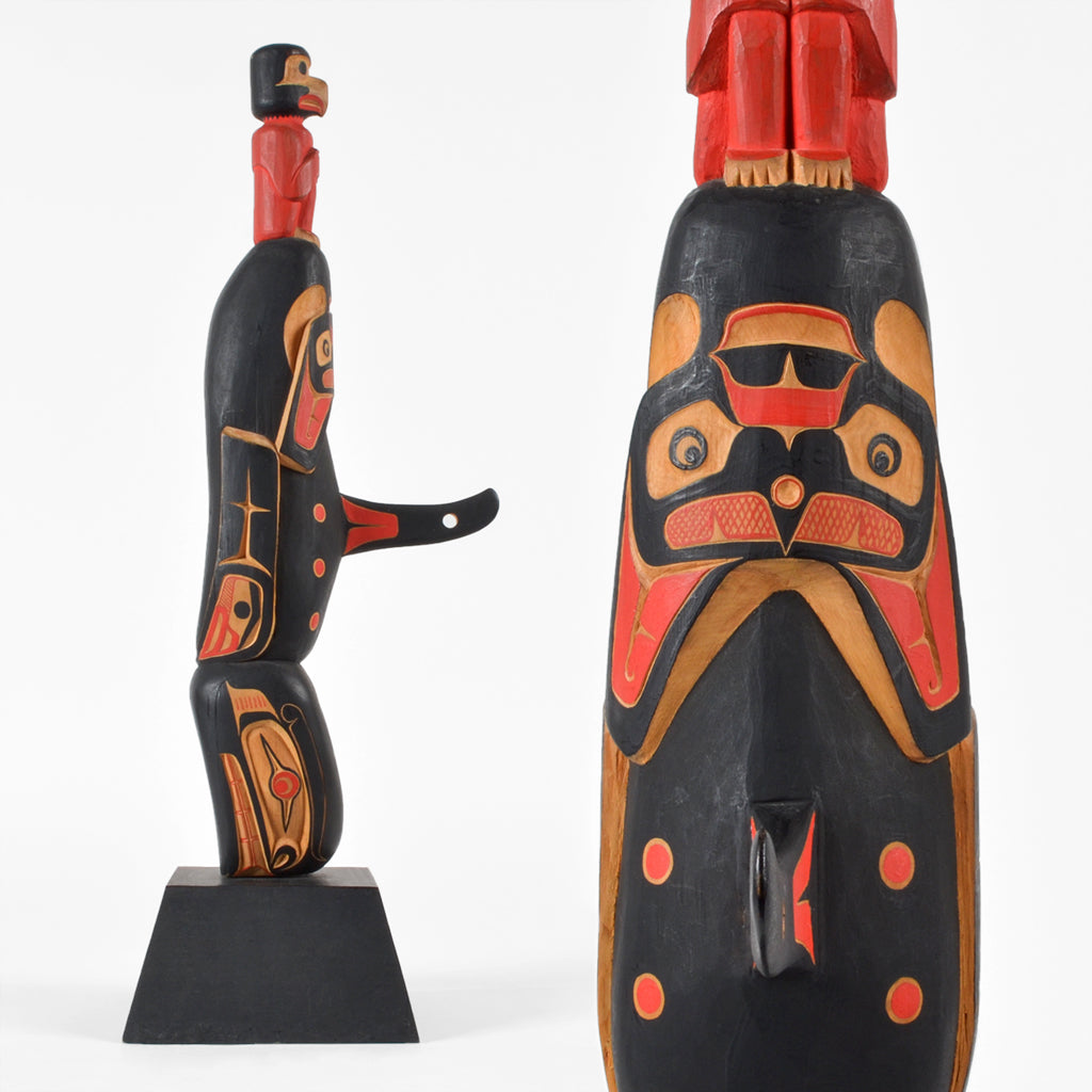 Thunderbird Man and Killerwhale - Red Cedar Sculpture