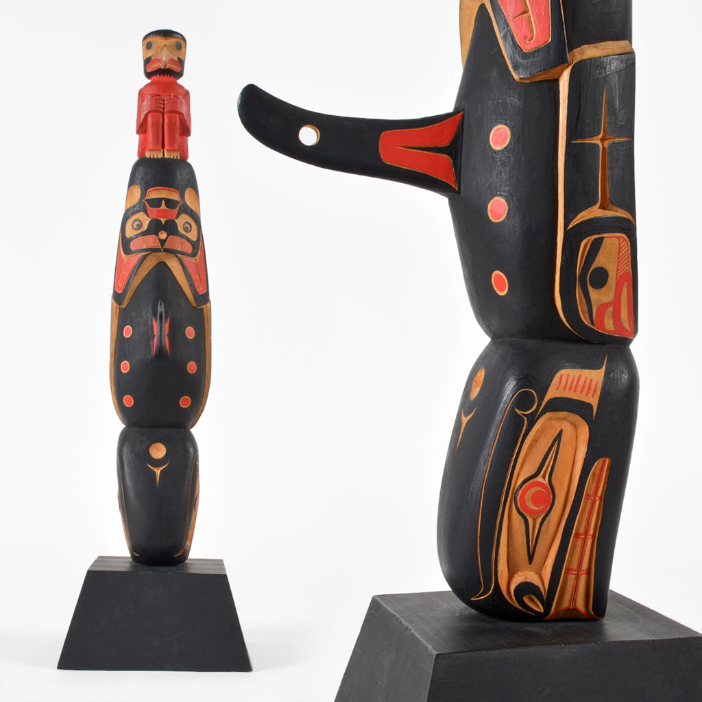 Thunderbird Man and Killerwhale - Red Cedar Sculpture