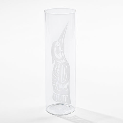 Hummingbird -  Cylindrical Glass Vase
