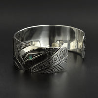 Ravens - Silver Bracelet with Abalone Inlays