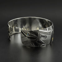 Ravens - Silver Bracelet with Abalone Inlays