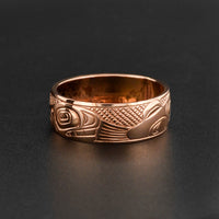 Killerwhale and Salmon - 14k Rose Gold Ring