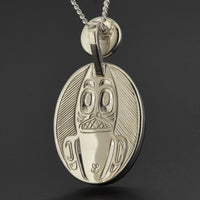 Dogfish - Silver Pendant with Argillite and Mother of Pearl