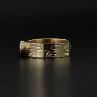 Raven - 14k Gold Ring with Garnet