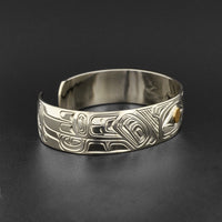 Raven - Silver Bracelet with 14k Gold