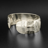 Raven and Moon - Silver Bracelet