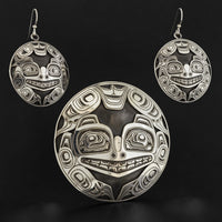 Bear - Silver Earrings and Pendant Set
