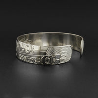 Two Ravens Steal the Light - Silver Bracelet