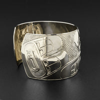 Killerwhale and Salmon - Silver Bracelet
