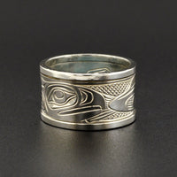 Salmon - Silver Spinner Ring