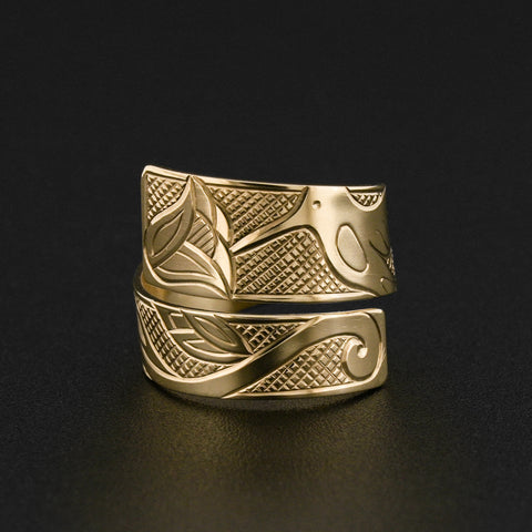 Hummingbird - 14k Gold Wrap Ring