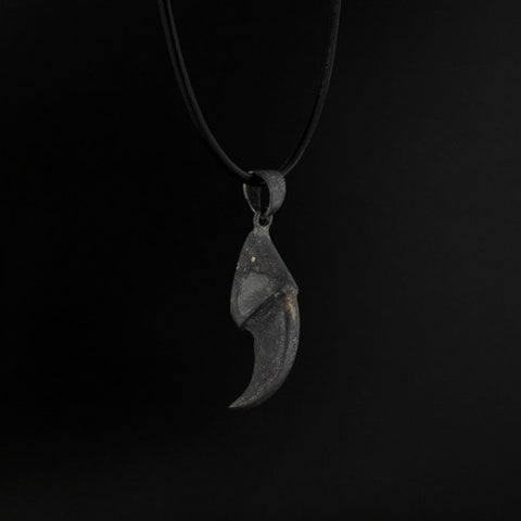 Bear Claw - Oxidized Silver Pendant