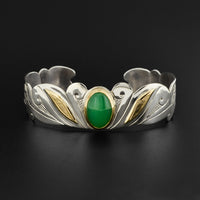 Floral - Silver Bracelet with 14k Gold