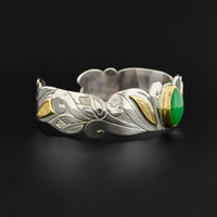 Floral - Silver Bracelet with 14k Gold