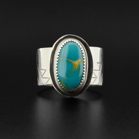 Weaving - Silver Ring with Turquoise