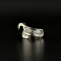 Eagle - Silver Wrap Ring with BC Jade