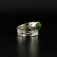 Eagle - Silver Wrap Ring with BC Jade