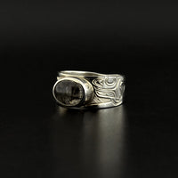 Killerwhale - Silver Ring with Rutilated Quartz