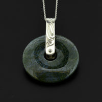 Frog - Silver and Agate Pendant with 14k Gold
