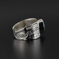 Wolves - Silver Ring with Turquoise