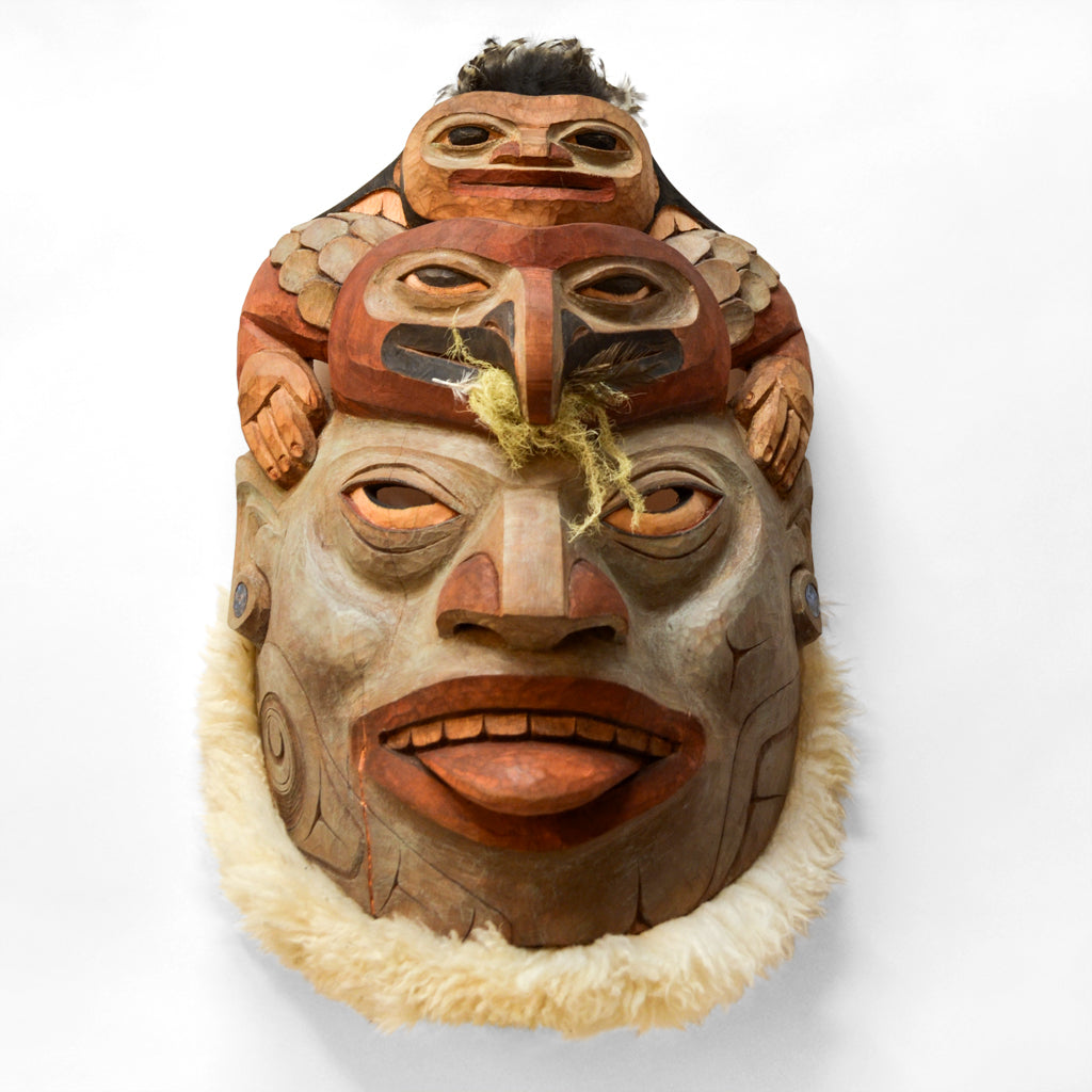 Young Shaman Old Eagle - Red Cedar Mask – Lattimer Gallery