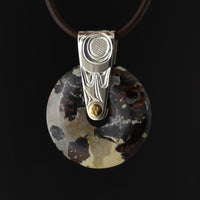 Raven - Silver and Agate Pendant