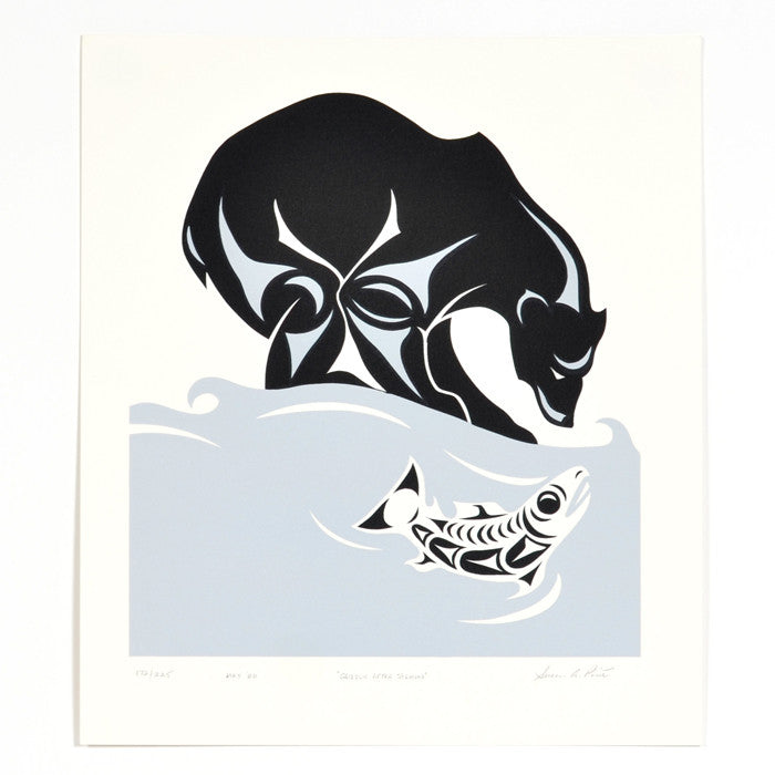 Grizzly After Salmon - Limited Edition Print