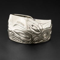 Eagles and Rising Moon - Silver Bracelet