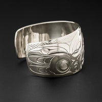 Eagles and Rising Moon - Silver Bracelet