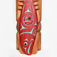 Bear and Salmon - Red Cedar Pole