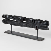 Whale with Ravens and Human - Argillite Panel Pipe