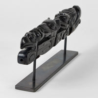 Whale with Ravens and Human - Argillite Panel Pipe