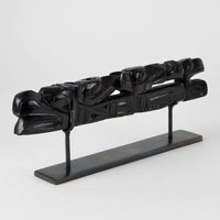Whale with Ravens and Human - Argillite Panel Pipe