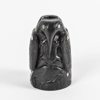 Raven, Frog, and Whale - Argillite Candle Holders