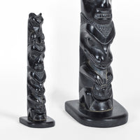Raven, Salmon, Human, Bear - Argillite Pole
