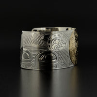 Bears and Sun - Silver Bracelet with 14k Gold