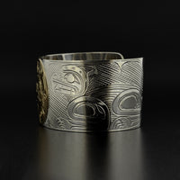 Bears and Sun - Silver Bracelet with 14k Gold