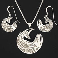 Salmon - Silver Earrings