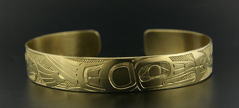 Eagle, Raven, Salmon - 14k Gold Bracelet