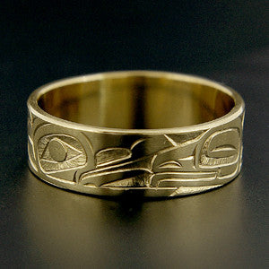 Raven and Frog - 14k Gold Ring