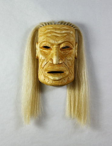 Elder Woman - Yellow Cedar Mask