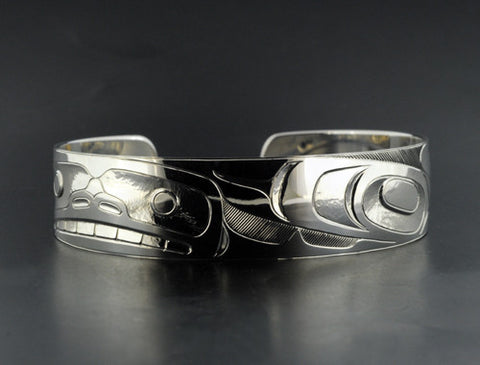 Raven and Human - Sterling Silver Bracelet