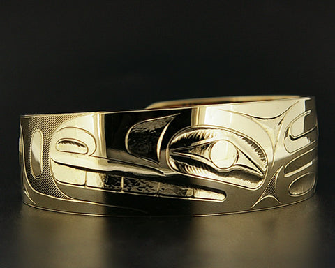 Killerwhale and Human - 14k Yellow Gold Bracelet