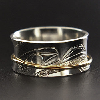 Eagle - Silver and 14k Ring
