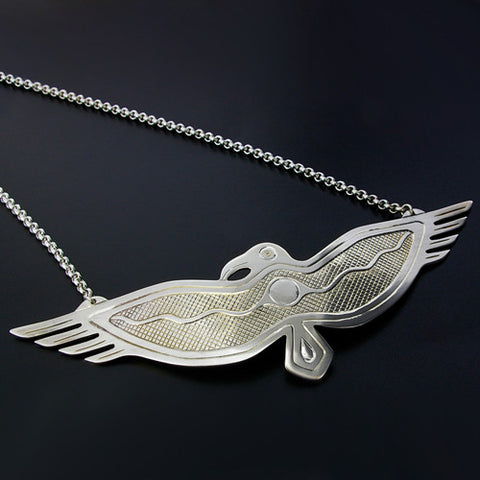 Raven and Sun - Silver Necklace