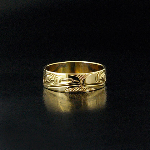 Eagle and Raven - 14k Gold Ring