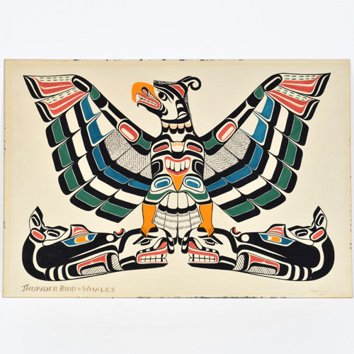Thunderbird and Whales - Acrylic Painting on Board – Lattimer Gallery