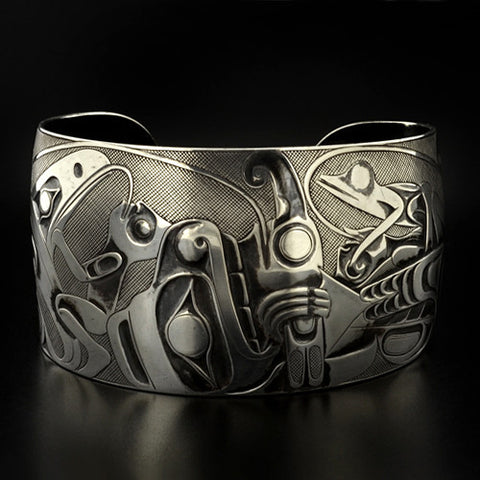 Panel Pipe Design - Silver Bracelet